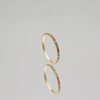 Iris Dainty Rainbow Diamond Ring