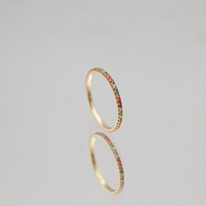 Iris Dainty Rainbow Diamond Ring