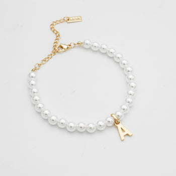 Classic Pearl Initial Bracelet