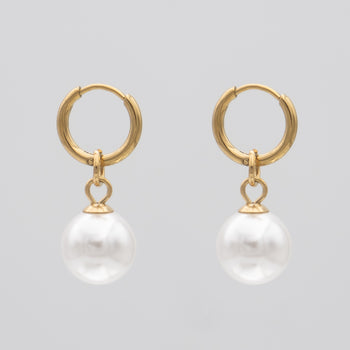 Phoebe Pearl Hoop Earrings