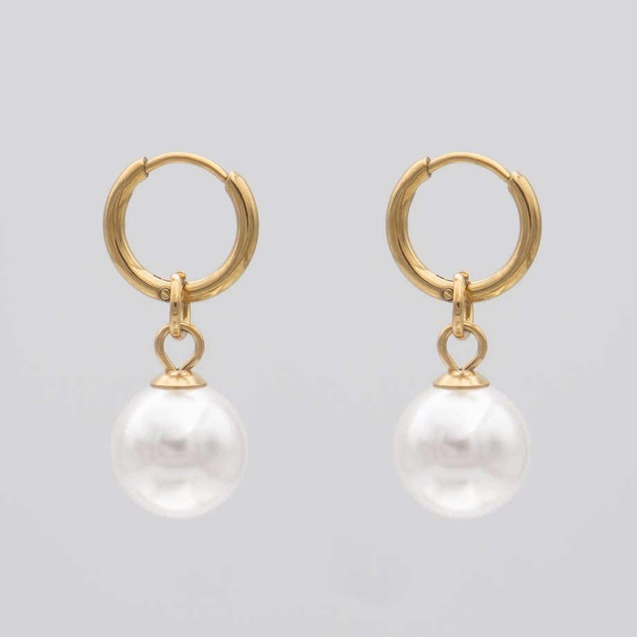 Phoebe Pearl Hoop Earrings