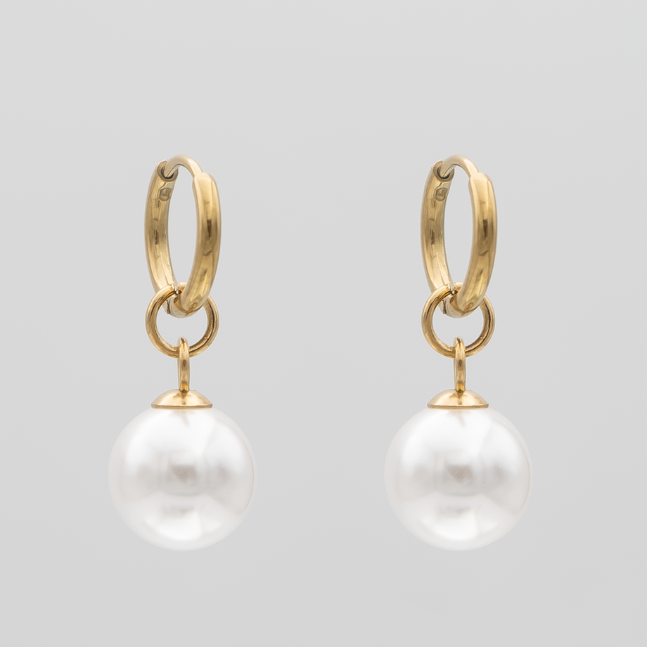 Phoebe Pearl Hoop Earrings