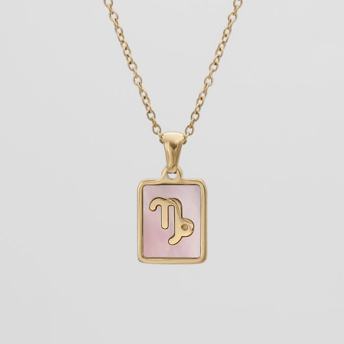 Pink Zodiac Symbol Necklace