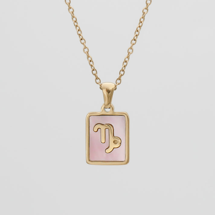 Pink Zodiac Symbol Necklace