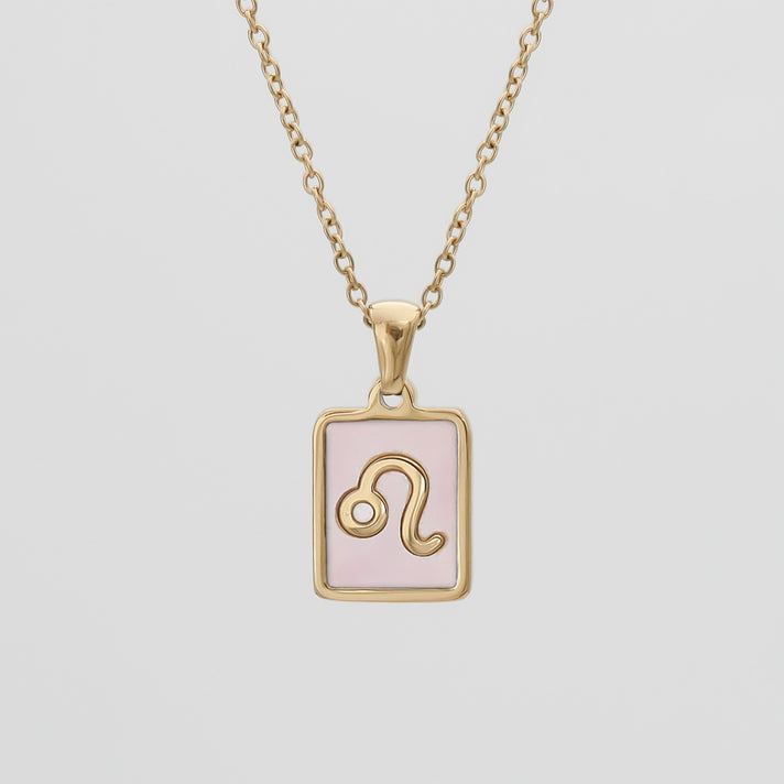 Pink Zodiac Symbol Necklace