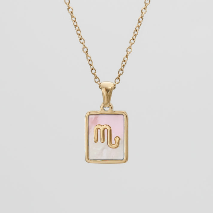Pink Zodiac Symbol Necklace
