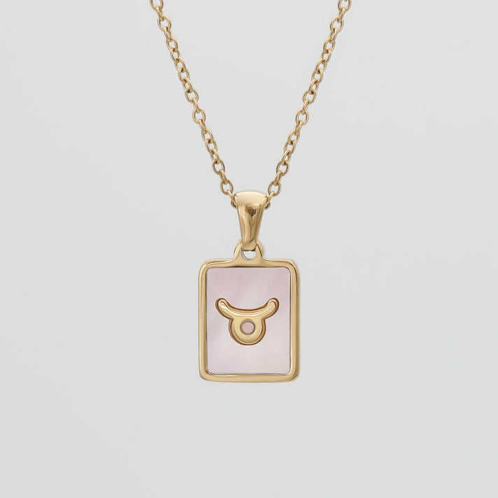 Pink Zodiac Symbol Necklace