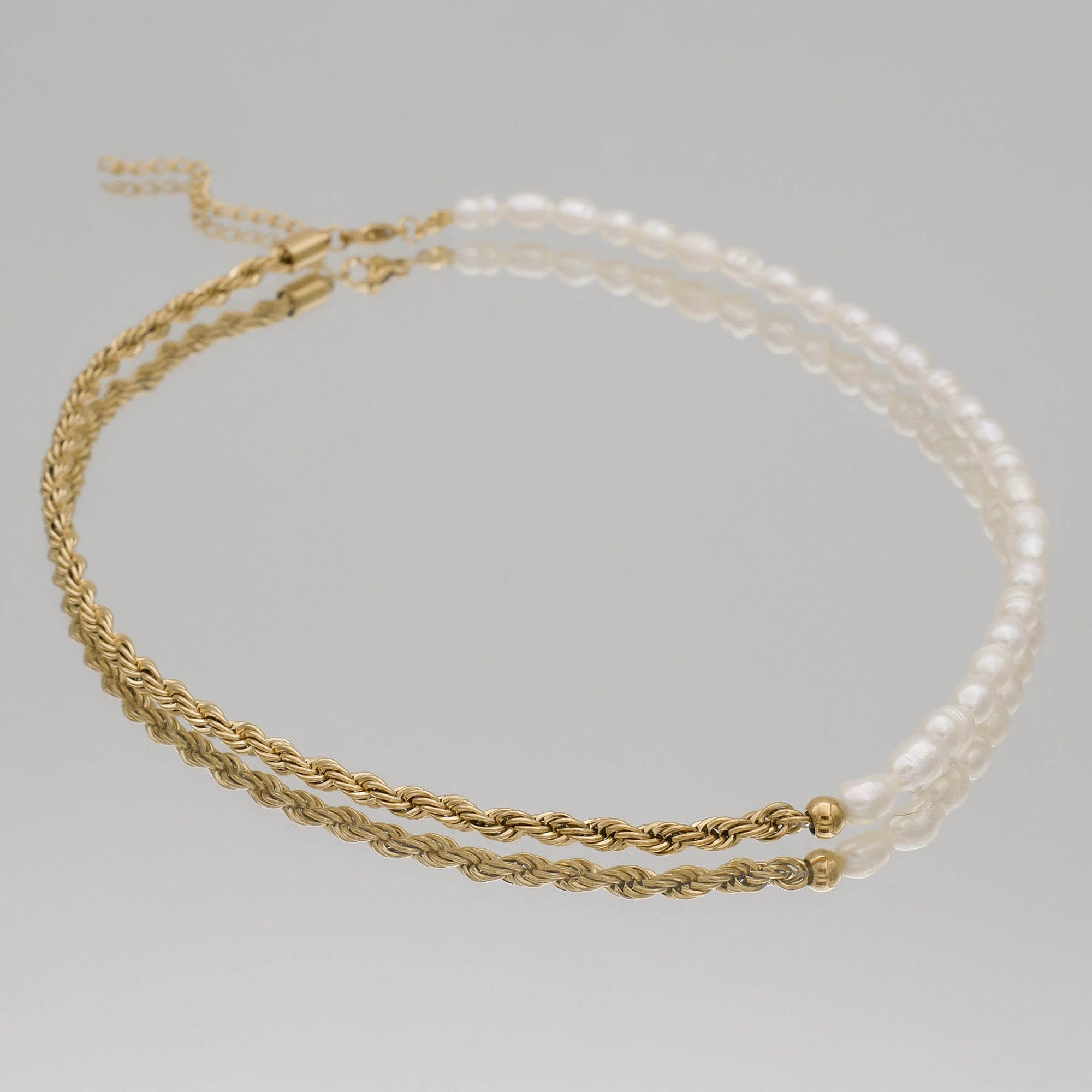 Rope and Pearl Chain Necklace