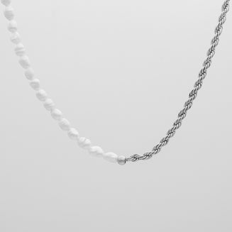 Rope and Pearl Chain Necklace