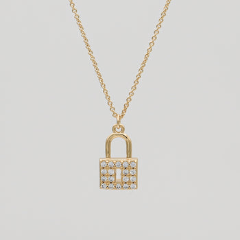 Sarai CZ Lock Necklace