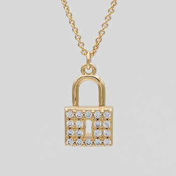 Sarai CZ Lock Necklace