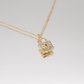 Sarai CZ Lock Necklace