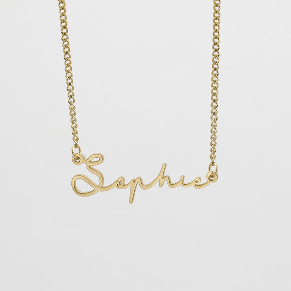 Gold Custom Personalised Name Necklace | Mini Curb Chain | By PRYA