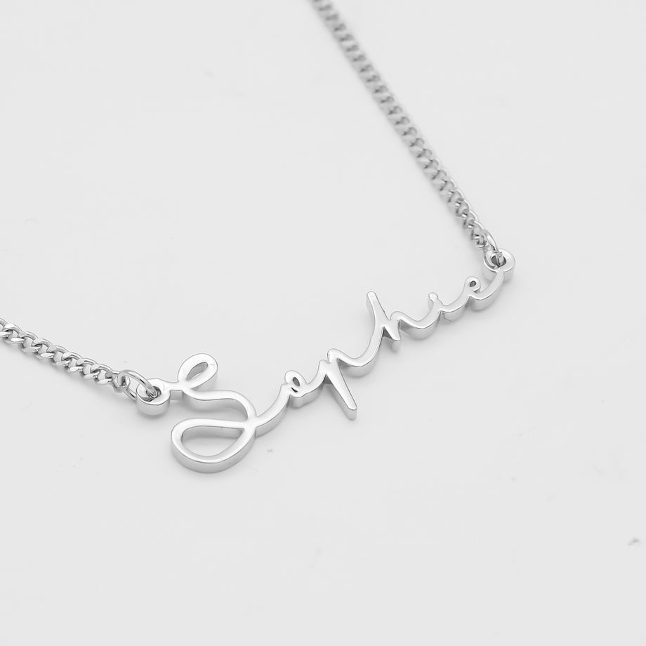 Gold Custom Personalised Name Necklace | Mini Curb Chain | By PRYA