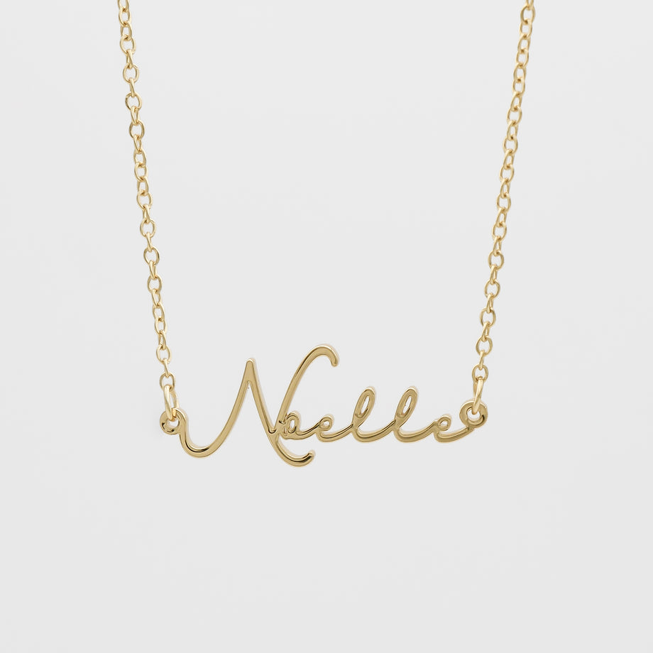 Gold Custom Personalised Name Necklace | Mini Curb Chain | By PRYA