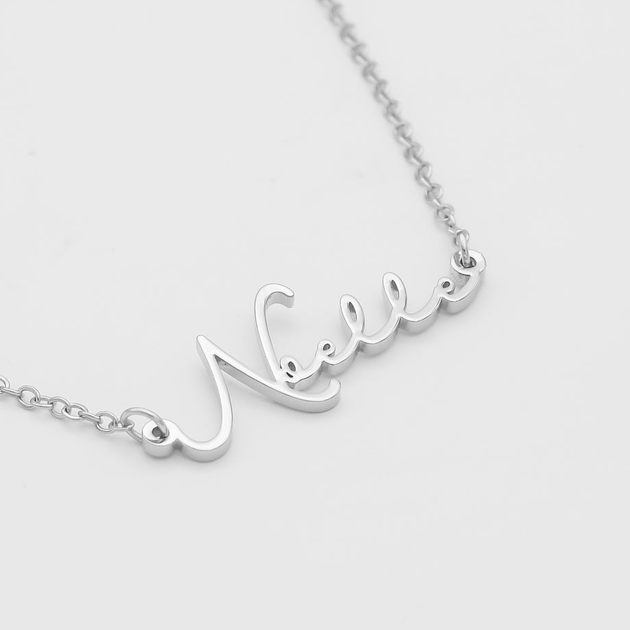 Gold Custom Personalised Name Necklace | Mini Curb Chain | By PRYA
