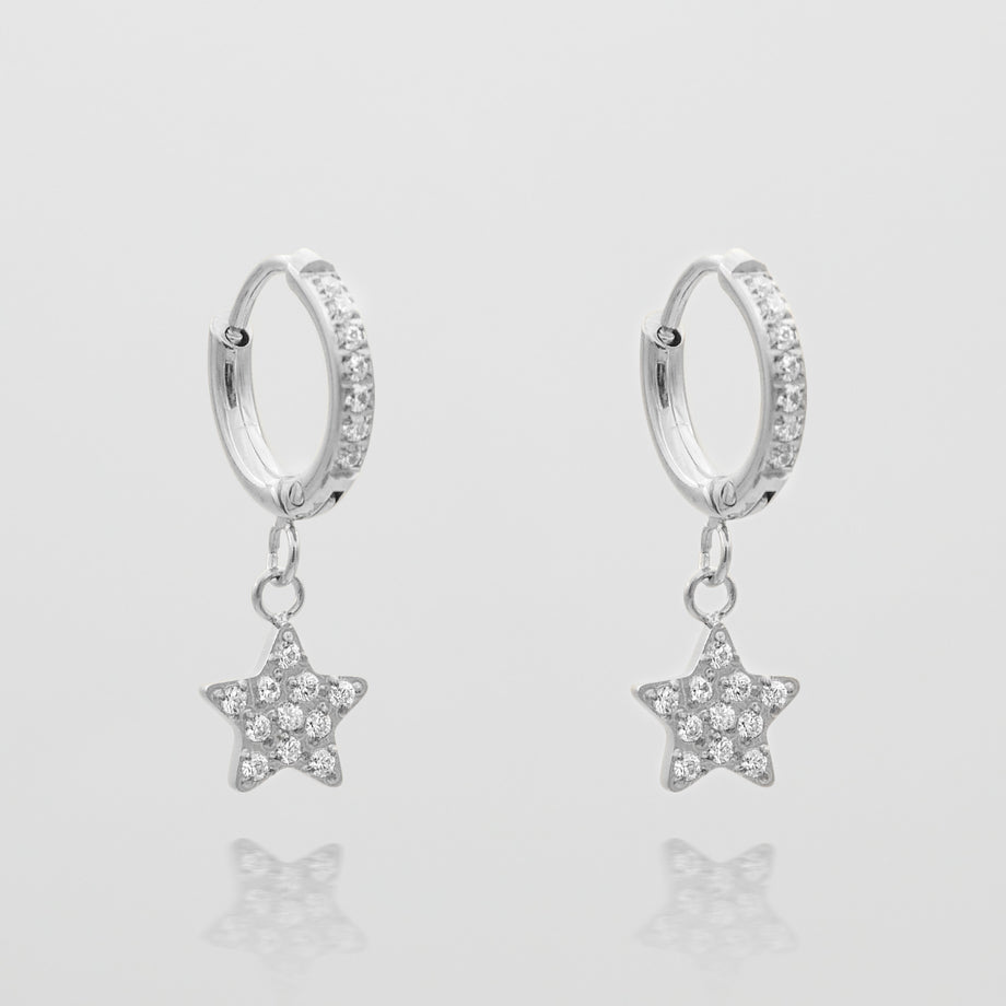 Seren Star Huggie Earrings