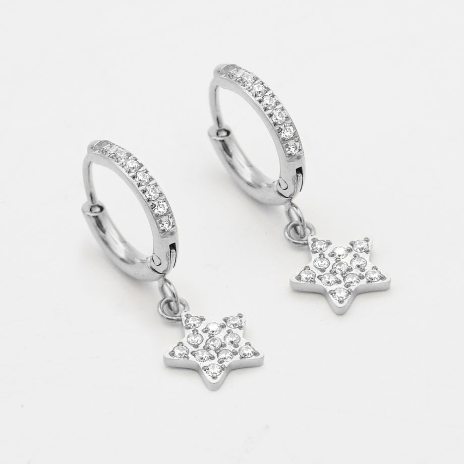 Seren Star Huggie Earrings