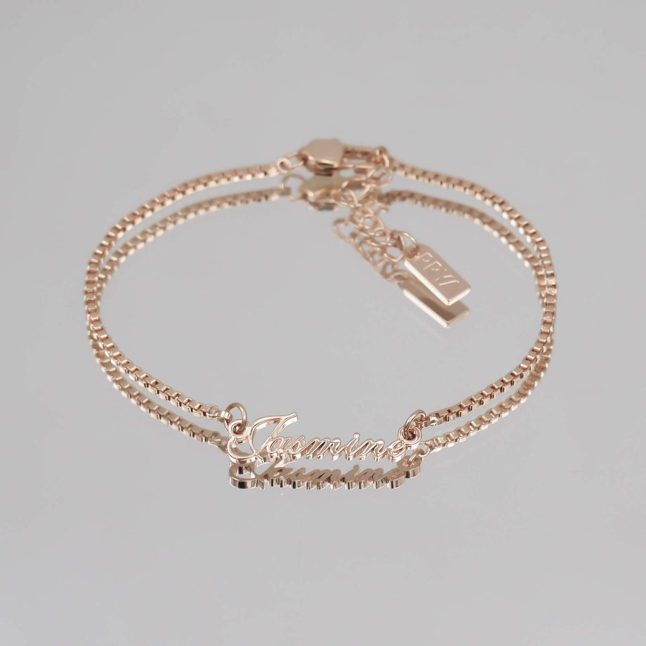 siena custom name bracelet in gold from prya