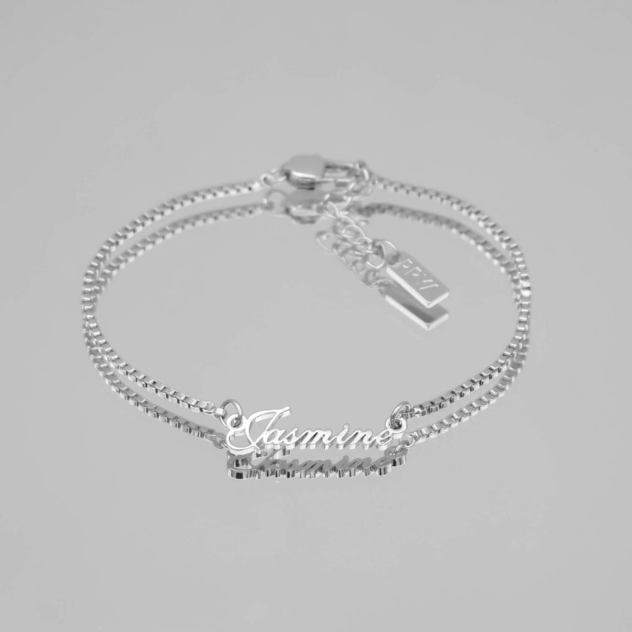 siena custom name bracelet in silver from prya