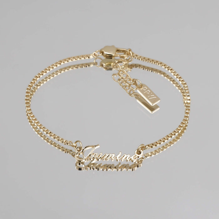 siena custom name bracelet in gold from prya