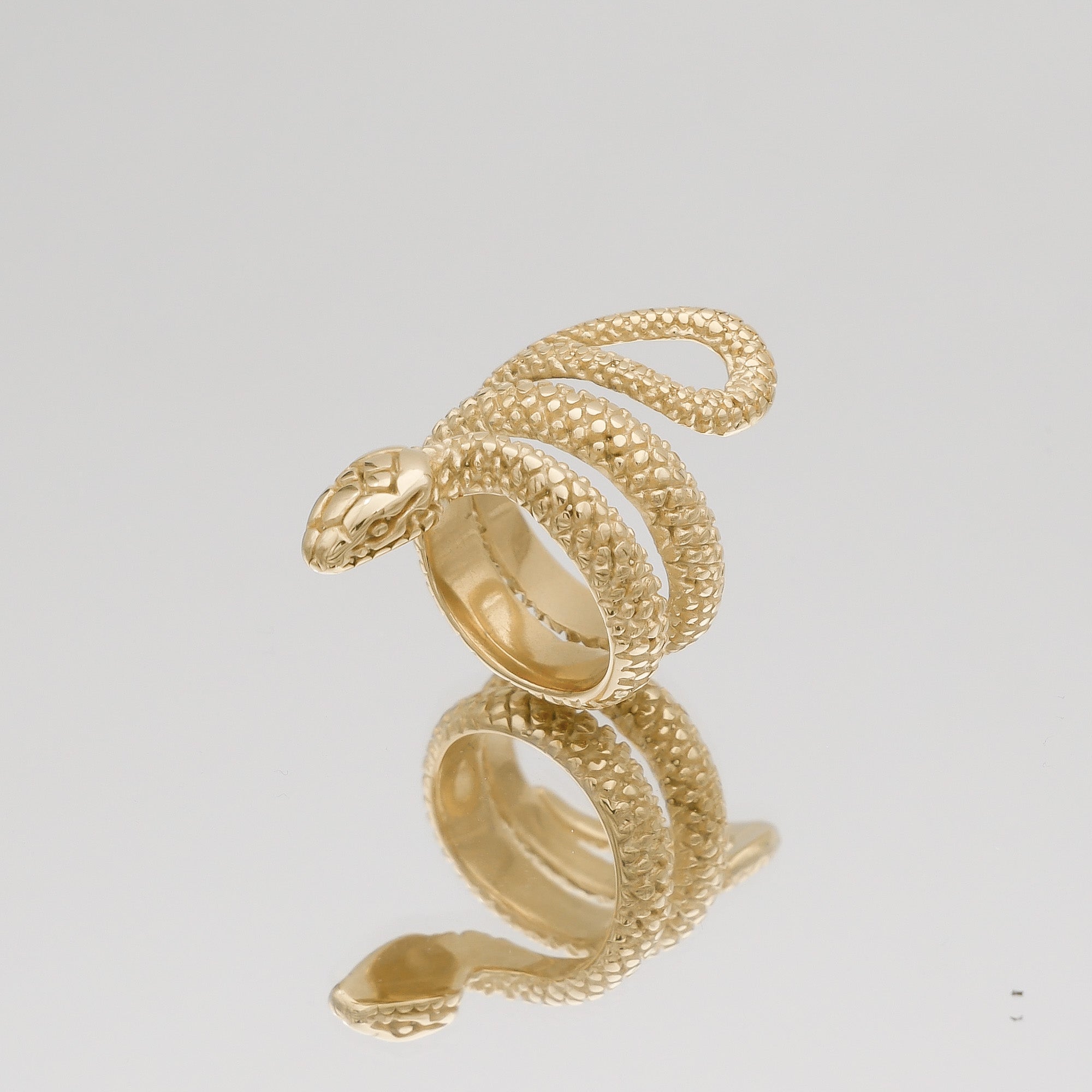 Gold Sofia Snake Band Ring by PRYA