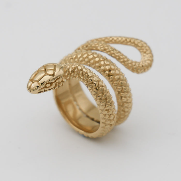 Gold Sofia Snake Band Ring by PRYA