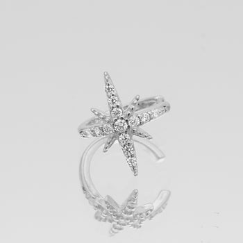 Silver Dainty Star Ear Cuff by PRYA