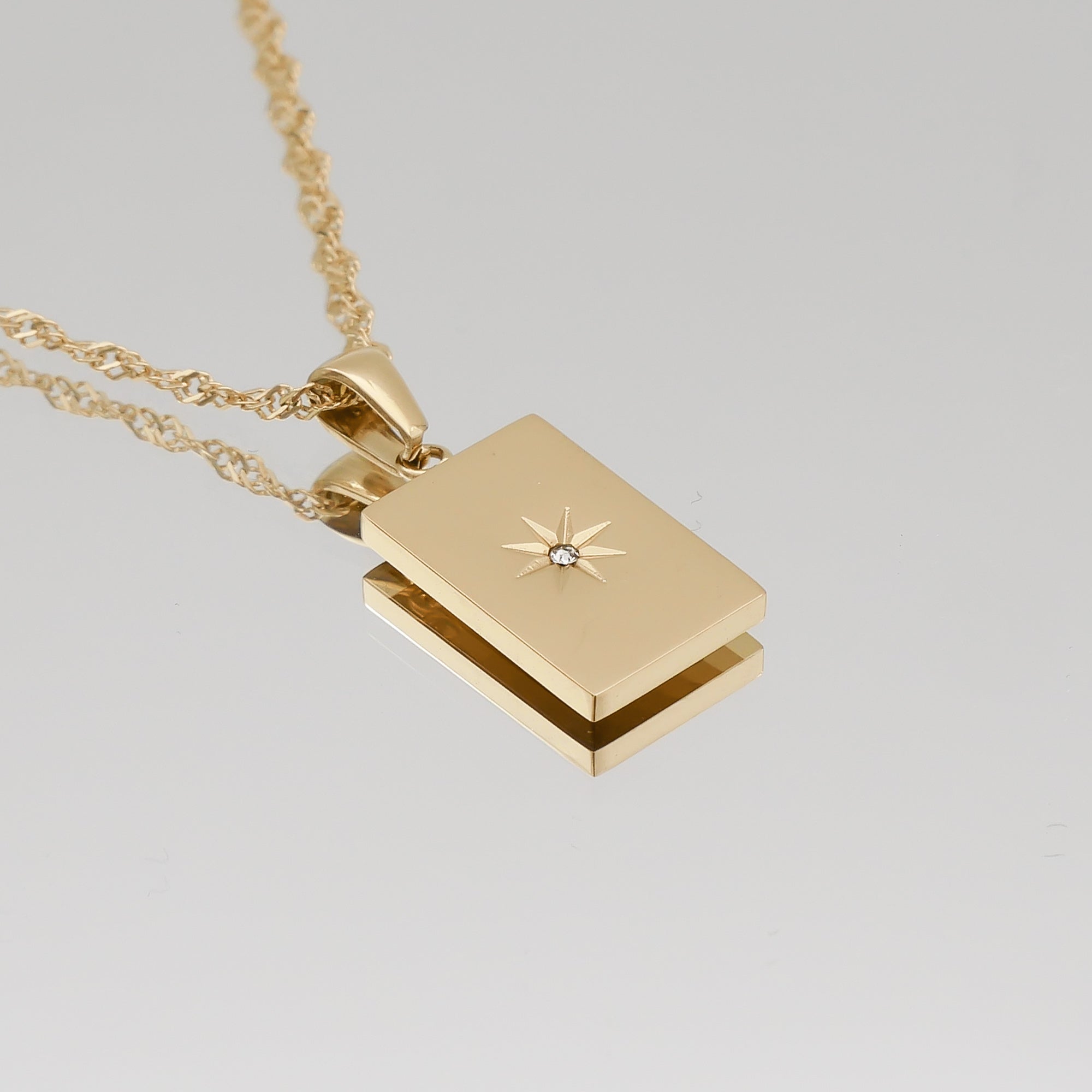 Starlight Tablet Necklace gold by PRYA Jewellery UK