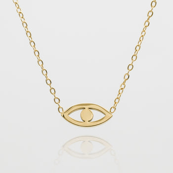 Evil eye necklace in gold