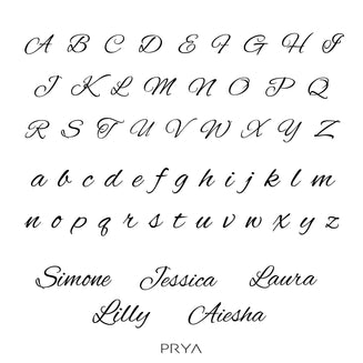 Chart to show Venice handwriting