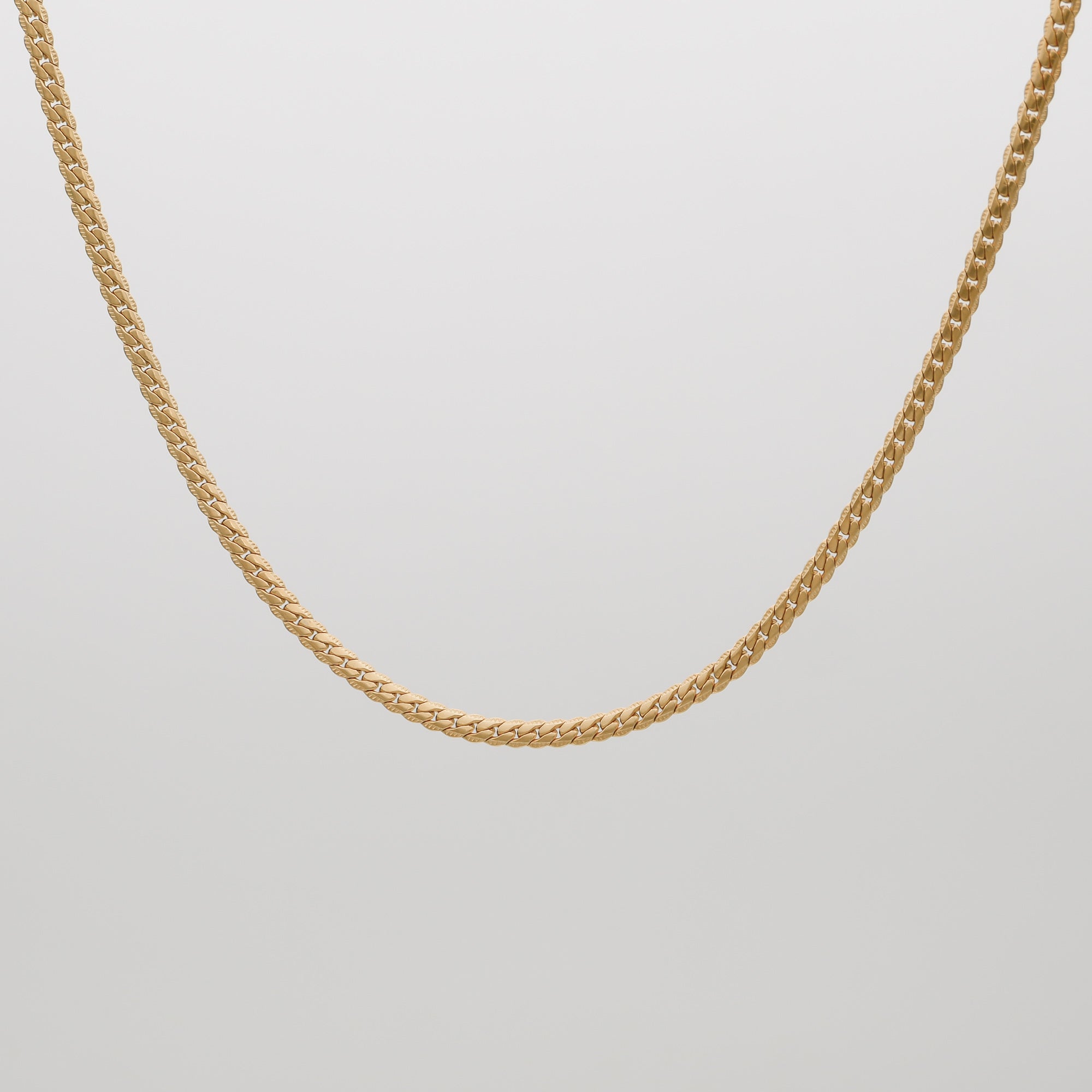 Womens Gold 3mm Zuri Hammered Chain by PRYA