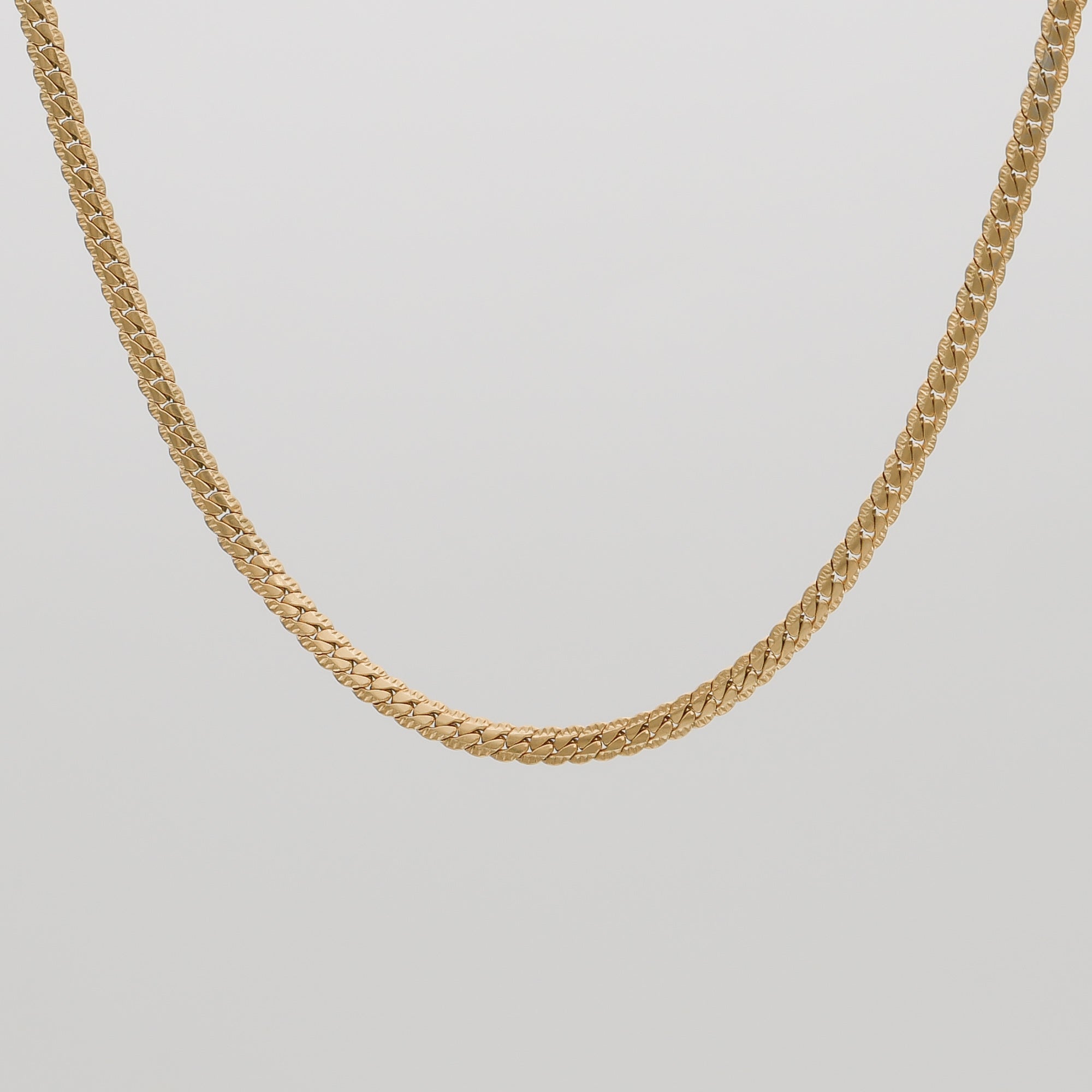 Womens Gold 4.5mm Zuri Hammered Chain by PRYA