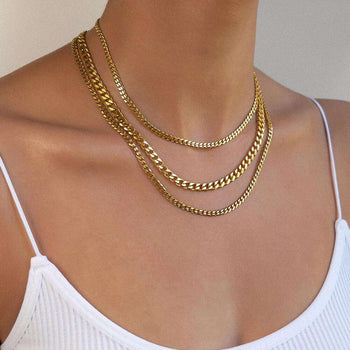 Classic Gold Cuban Chain - Chains For Women - PRYA UK