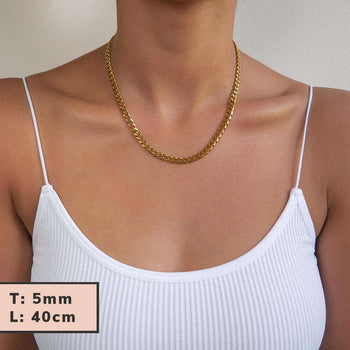 Classic Cuban Chain Gold, 5mm / 40cm | PRYA