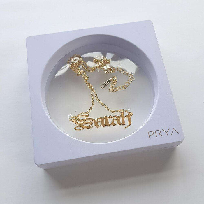 Classic Name Plate Necklace, Gold (18k Plated) / 40cm | PRYA