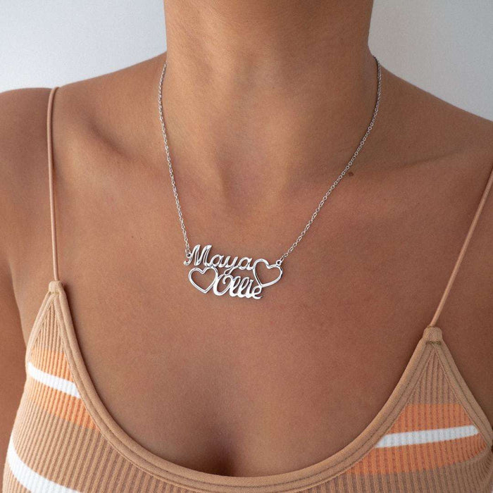 Double Name Heart Necklace | PRYA