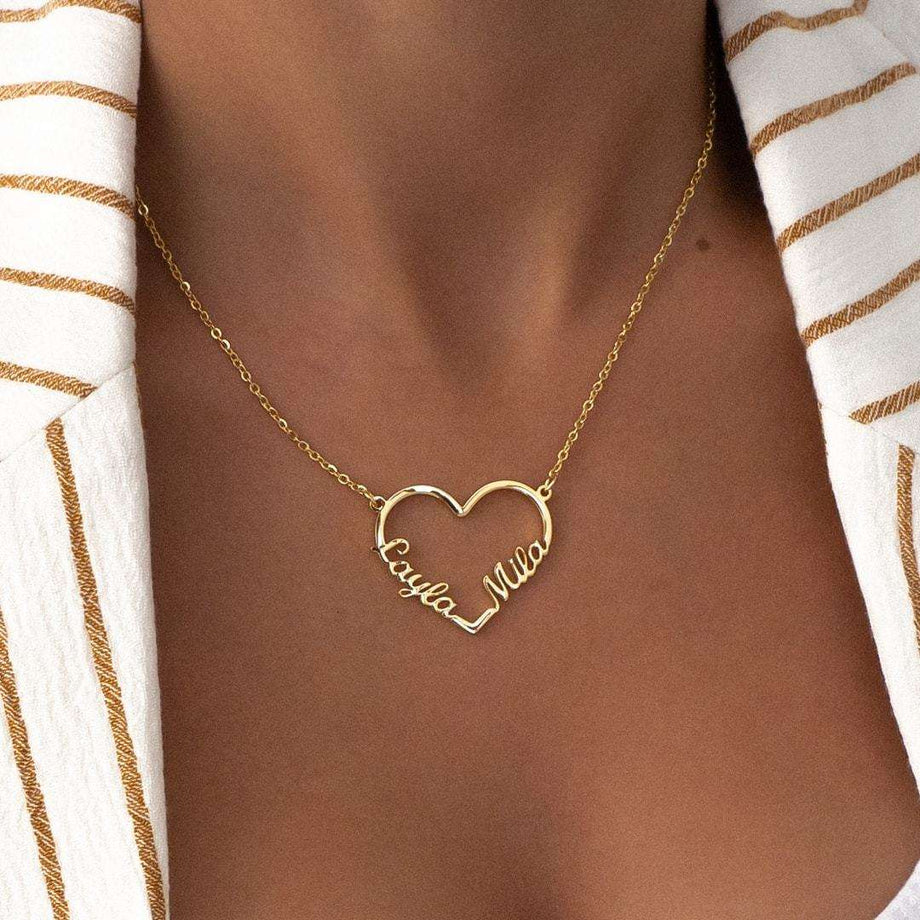 Heart Double Name Necklace | PRYA