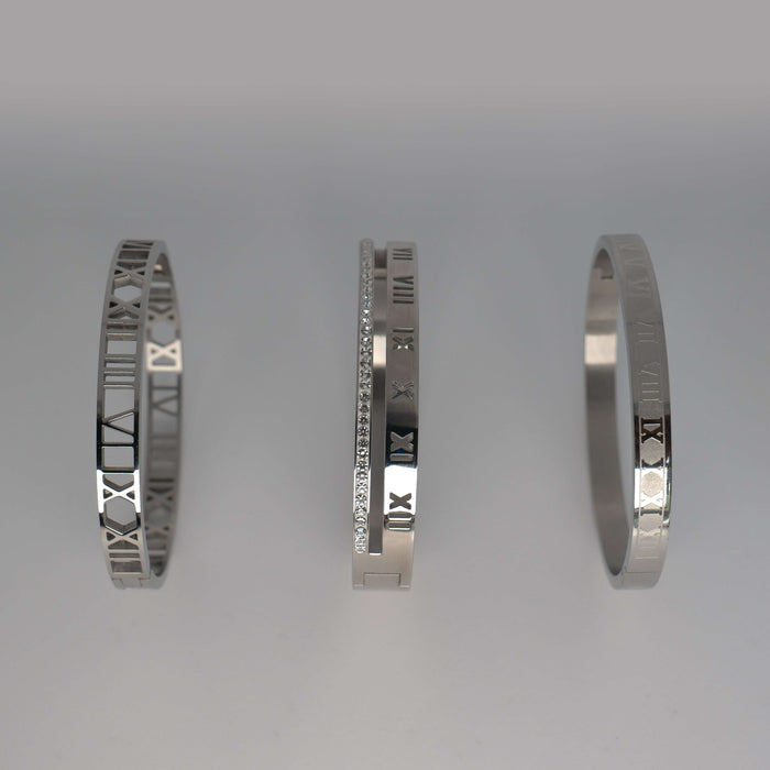 Roman Bracelet Collection Bundle, Silver | PRYA