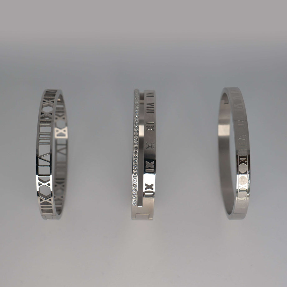 Roman Bracelet Collection Bundle, Silver | PRYA