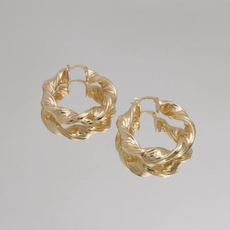 Sofia Thick Twisted Hoops | PRYA