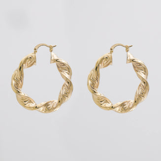 Sofia Thick Twisted Hoops | PRYA